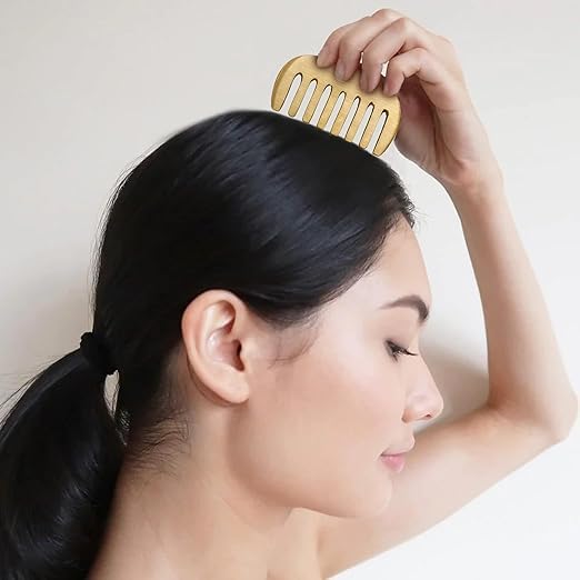 Image of WITSOUL Kansa Comb Massage Tool - kansa Comb for Hair Fall /Growth /blood Circulation & Stress Relief Best for Head Massage (S)