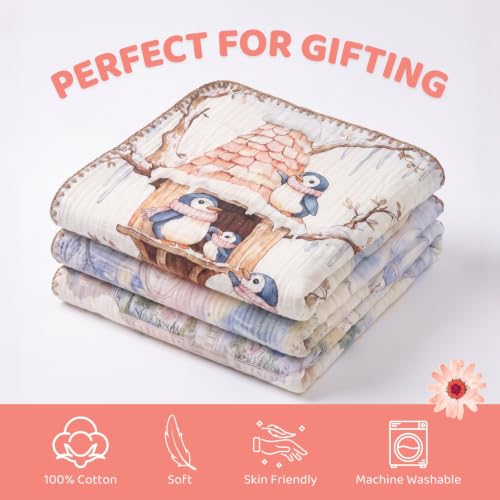 Image of haus & kinder Muslin Blanket for New Born Baby, Soft Breathable Baby Blankets Newborn, Baby Blanket for 0-2 Years, Baby Blanket for Crib Nursery & Stroller, New Born Baby Essentials | Berry Lush