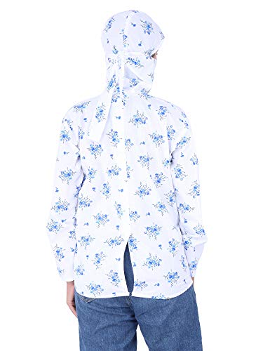 Image of SAMBHAV Girls /Women's Cotton Floral Print Sun Protection Summer Coat With Cap (Pack Of 1).