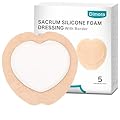 Dimora Wound Dressing Sacrum Foam Bandages Silicone Adhesive Border 7.08"x7.08" Waterproof Sacral Pads Absorbent Breathable Bed Sore Pressure Dressing