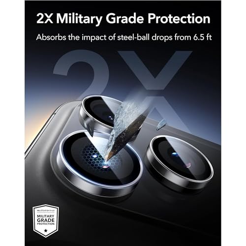 Image of Amazon Brand - Solimo Camera Glass Lens Protector Ring for VIVO X300 PRO 5G Case Friendly with Edge to Edge Coverage and Easy Installation (Black)