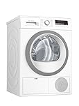 Bosch WTH85VWIN Serie 4 Wärmepumpentrockner für 8 kg Wäsche, 236 kWh pro Jahr, Auto Dry, Anti Vibration-Design, Sensitive Drying-System, Umweltfreundliches Kühlmittel, Weiß