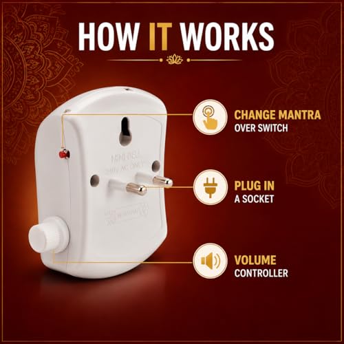 Image of Sikh Mantra Chanting Box with LED Light | Satnam Waheguru Simran Audio Player | Ek Omkar Satnam Gurbani Chant Device | Meditation Speaker for Peace, Home, Temple & Office Devotion