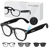 AI Smart Glasses with Camera, 8MP HD Camera Glasses, 1080P Video & Photo Recording Glasses with Voice Assistant, AI Object Recognition & Translation, Photochromic Lens, Bluetooth for Travel/Work/Vlog