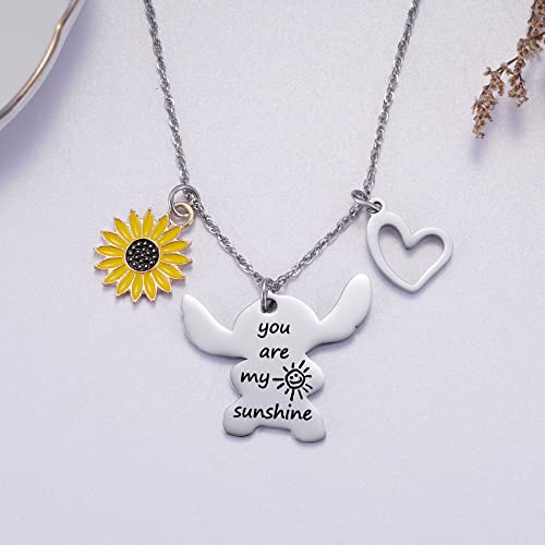 To My Niece You Are My Sunshine Necklace Stitch Gift For Girls Niece Gifts From Aunt Uncle Stitch Stuff Jewelry Present For Back To School Birthday Christmas Valentines Day #TOP1