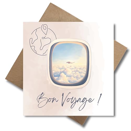 WBdesignz Urlaub Karte mit Umschlag - Gute Reise Karte bon voyage Urlaubsgrußkarte Abschiedskarte Reise Karte Flug Karte WBdesignz Urlaub Karte mit Umschlag - Gute Reise Karte bon voyage Urlaubsgrußkarte Abschiedskarte Reise Karte Flug Karte