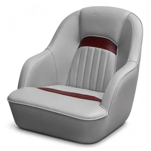 Seamander Captains Chair Pontoon Boat seat -S1040 series (Grey/Burgundy)