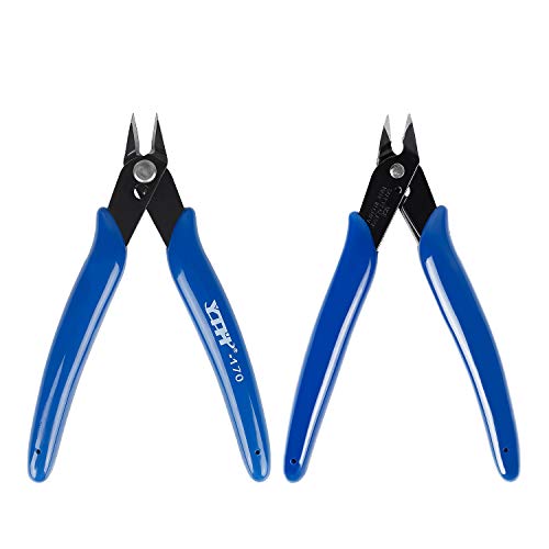 Professional Pliers Cutter Electronic Flush Wire Cutter Carbon Steel Cutting Nippers for Electrical Jewelry making (Blue)