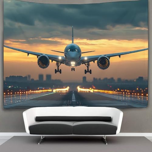 Avion de passagers 3D tapisserie de qualité supérieure 180x230