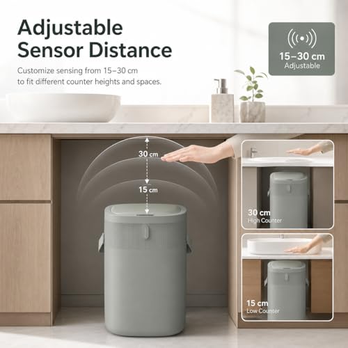 Caneca de basura rectangular con sensor de movimiento 12L miniatura 7