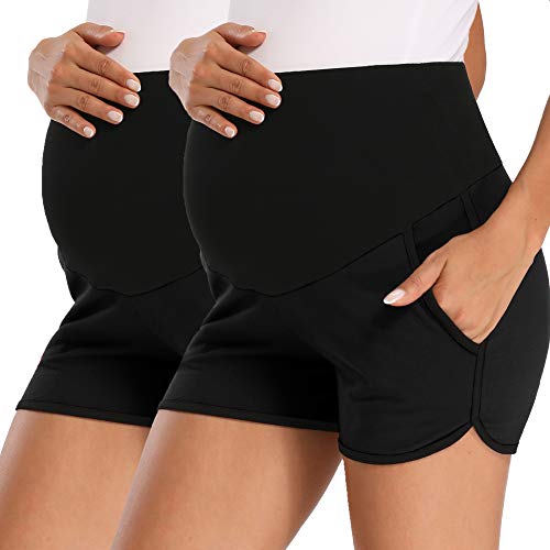 Maternity Shorts Over Belly Lounge Shorts with Pockets