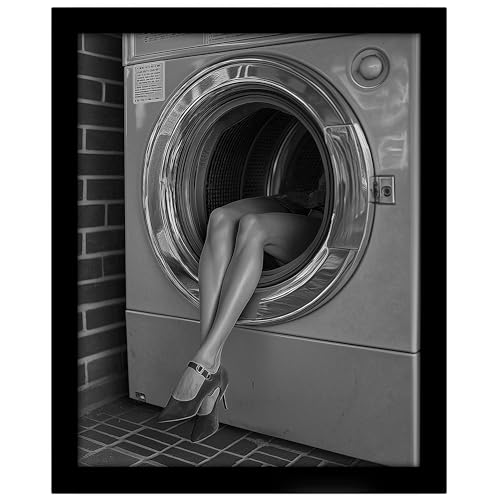 Posterizer - black and white photo art - 90s models inspired poster - laundry room Photography Art - Retro Decoration for fashion lovers - 8x10 framed wall art