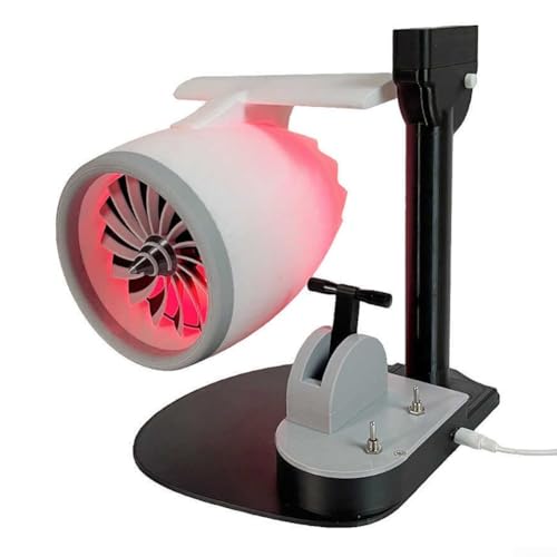 Turbofan Ventilador de escritorio con spray humidificador y efecto de luz roja, ventilador de refrigeración ciclónico alimentado por USB para uso en casa, oficina, exterior, para PLA+ Mater (rojo)