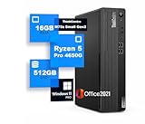 【整備済み品】Lenovo ThinkCentre M75s Small Gen2 デスクトップPC Ryzen 5 PRO 4650G メモリ16GB SSD512GB MS Office 2021 DisplayPort 1.4×2 HDMI USB-C USB3.2 有線LAN 省スペース ビジネス向け image