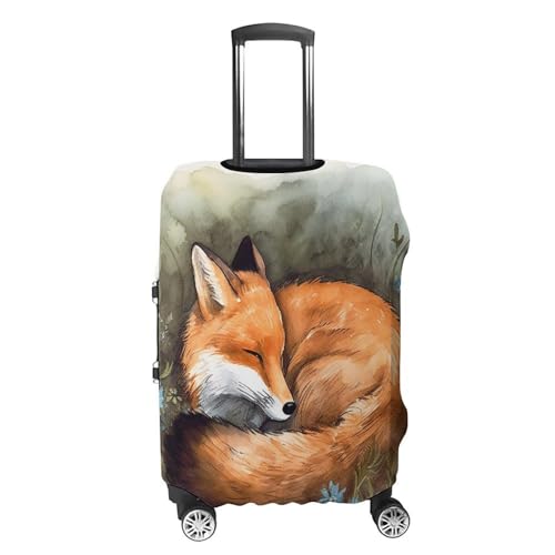 A Sleeping Fox Luggage Cover, Washable Elastic Suitcase Cover Protector Fit 18-32 Inch Luggage4