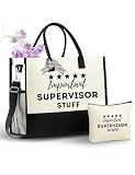 InnoBeta Supervisor Gifts for Women, Supervisor Tote Bag with Top Zipper Closure and Shoulder Strap