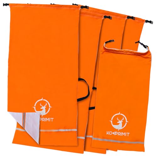 Kooprimit Game Bags Elk 5-Packs, Ultralight Game Bags Deer with Hangable & Breathable, Reusable Hunting Meat Bags with Reflective Strips for Elk, Caribou, Deer, Moose, Antelope, Reindeer