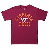 Wes and Willy NCAA Kids S/S Organic Cotton Tee Shirt, Virginia Tech Hokies, HAR Maroon, M