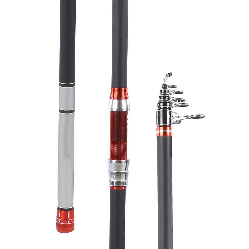 Canna da Pesca in Carbonio Telescopica Portatile Long Shot per Oceani Spiagge Fiumi 4,5 M 5,4 M