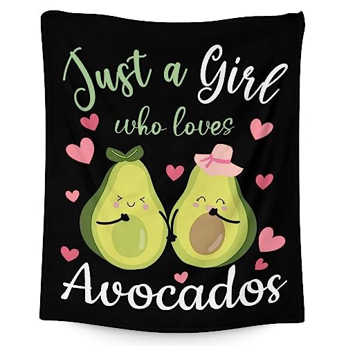 Blanket for Girls - 40"x50" Cute Avocado Throw Gifts - Black Soft Fuzzy Blankets for Bed, Couch & Living Room