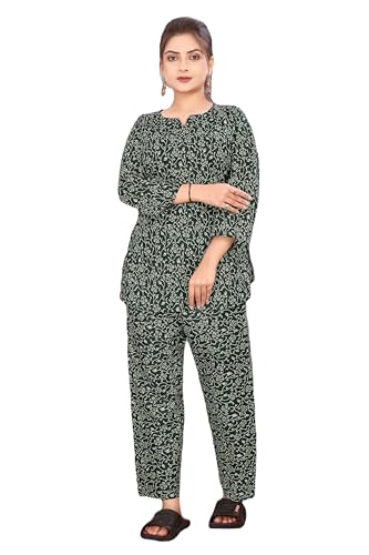 Image of Women's Pure Cotton Top and Pyjama Set