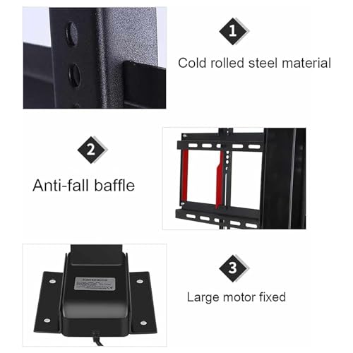 Support TV télescopique électrique orientable 360 pour meuble encastrable