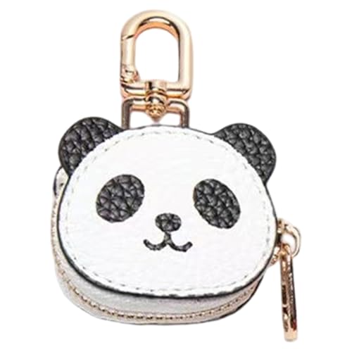 Sgqtqybk Cute Panda Mini Coin Purse Charm PU Leather Small Zipper Pouch Keychain, Fashion Bag Accessory for Women, Small Coin and Key Holder