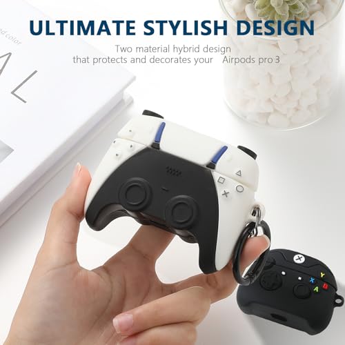 Image of [2Pack] Compatible Airpods Pro 3 Case(2025),Cute Gamepad Design Cases Soft Silicone Protective Cases for Apple AirPods Pro 3rd Generation Case,Airpod Pro 3 Cover with Keychain for Men /Boy