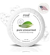 Real Skin Care Moisturizing Bar Soap With Coconut Oil | Handmade Soap In the USA | Pure Unscented...