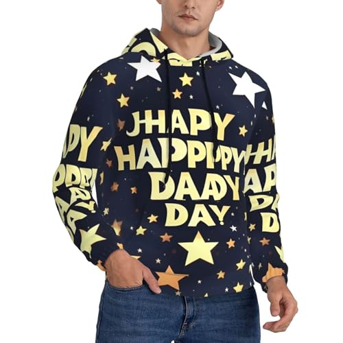 Sweat à capuche noir S pour homme, vêtement confortable toutes saisons avec imprimé étoiles chic