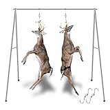 Deer Hanger for Skinning, Stainless Steel Deer Hanging Hoist with Winch & Gambrel, Game Hoist Rack for Deer, Elk, Bear, Hogs, Goat, Boar, Fish, Ideal for Hunting, Dressing, Processing - Heavy Duty