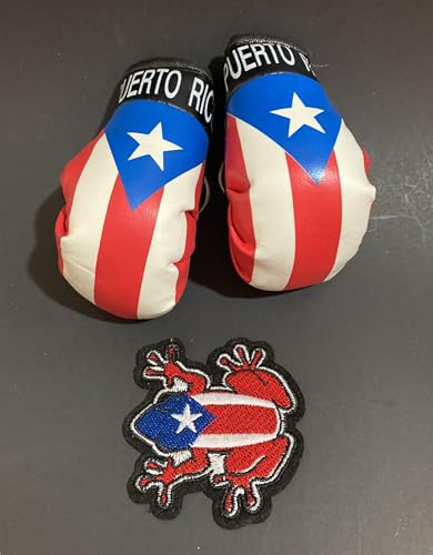 Puerto Rico Flag Boxing Gloves Set for car Accessories Flag Hanging Rearview Mirror Boricua Puerto Rican PR
