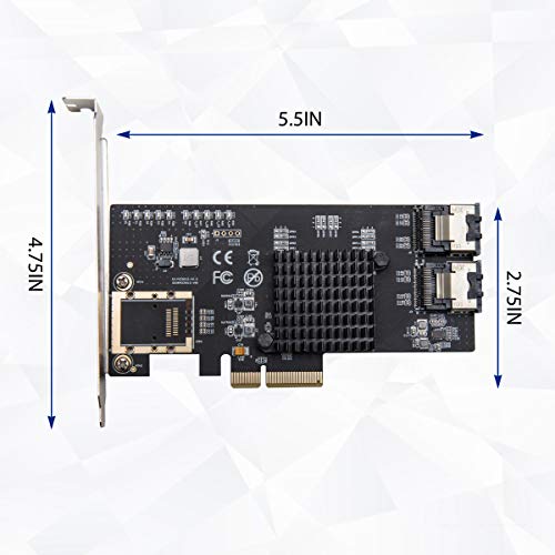 Image of Syba 8 Port SATA III Non-RAID PCI-e x4 Expansion Card Supports FreeNAS and ZFS RAID - Includes Mini SAS to SATA Breack Out Cables (SI-PEX40137)