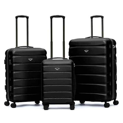 Luggage Sets TSA Lock Silent Double Spinner Wheels Suitcase With Case Maximum Carry On Bag Size For American & United Approved Airlines( 3 Piece Set (22