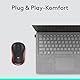 Logitech M185 Kabellose Maus, 2,4 GHz mit USB-Nano-Empfänger, 12 Monate Batterielaufzeit, 1000 DPI Optical Tracking, Für Links- und Rechtshänder, Kompatibel mit PC, Mac, Laptop - Rot
