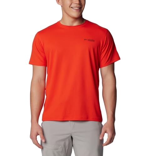 Columbia Men's Summit Valley Short Sleeve Crew, Spicy, Large