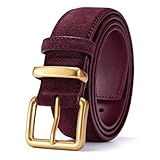 Ceinture large pour femme : 50 % cuir de vache + 50 % cuir synthétique et boucle carrée classique en alliage doré.