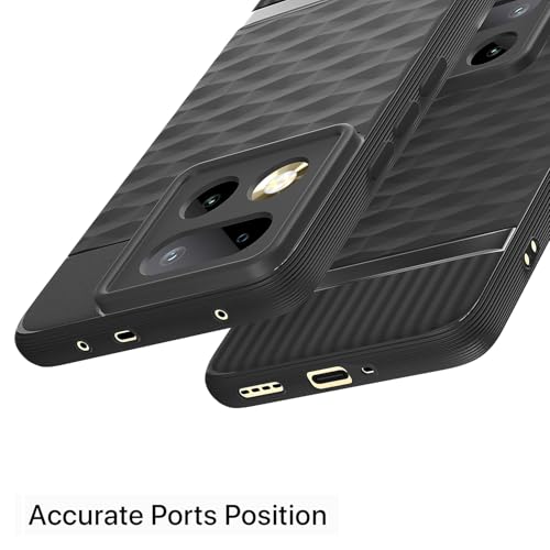 Image of Pikkme Back Cover for Realme 16 Pro Plus 5G Camera Protection 3D Hexa Cube Design Silicone Protective Bumper Case (Black)