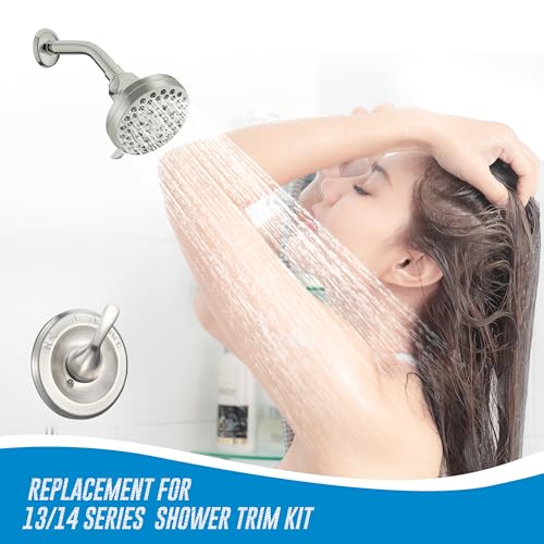 Replacement for Delta Classic 13 Series Single-Function Trim Kit, T13020-SS Stainless Steel Shower Handle, Fit Delta Shower Valve R10000 Series (Cartridge Included) - Thumbnail 5