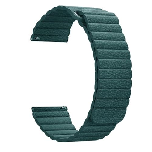 Bracelet montre 20mm 22mm cuir bleu avec fermoir aimanté pour cadran 40mm à 46mm