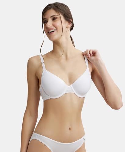 Image of Jockey Women's Synthetic Lightly Padded Wired Underwire T Shirt Underwired Bra