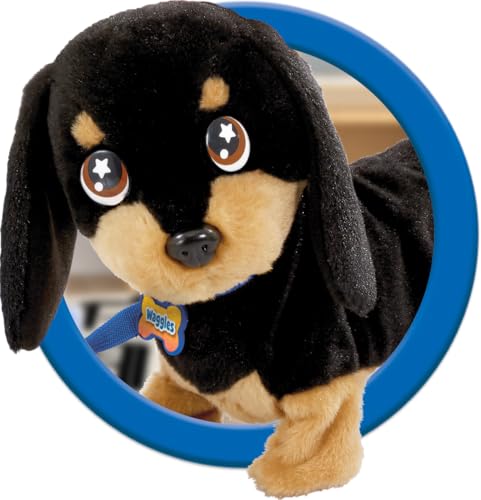 Animagic Waggles - Dackel - Interaktives Kuscheltier Für Kinder ab 2 Jahren - Lustig Plüschtier Spielzeug Hund der Läuft und Bellt - Geschenk für Kinder