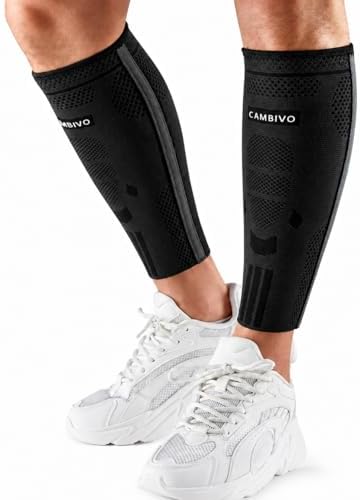 CAMBIVO Calf Support Sleeves for Men & Women, 1 Pair Footless Com...