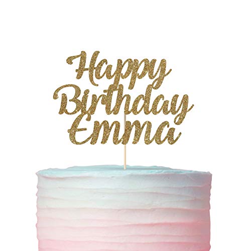 Happy birthday with name cake topper. Customised birthday ideas. Name pick. Customized, personalized.