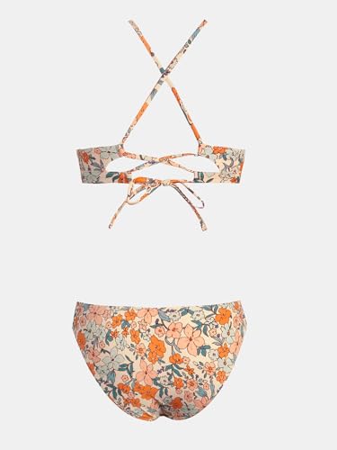 Image of CUPSHE Bikini Set for Women Two Piece Swimsuits V Neck Low Rise Crisscross Back Self Tie Spaghetti Straps