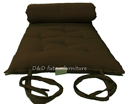 D&D Futon Furniture Brown Queen Size Traditional Japanese Floor Futon Mattresses, Foldable Cushion Mats, Yoga, Meditaion 60W X 80L #TOP1