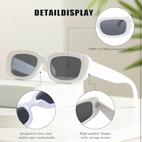 Image of IFLASH Rectangle Sunglasses for Women Retro Driving Glasses 90s Vintage Fashion Narrow Square Frame UV400 Protection Glasse