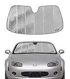 Pigenius Windshield Sun Shade for Mazda MX-5 Miata 2006-2015,Base,Club,Club spec,Grand Touring,Special Edition,Sport,SV,Touring,25th Anniversary Edition,Front Window Sunshade Shield,Black for Winter