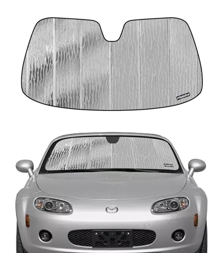 Pigenius Windshield Sun Shade for Mazda MX-5 Miata 2006-2015,Base,Club,Club spec,Grand Touring,Special Edition,Sport,SV,Touring,25th Anniversary Edition,Front Window Sunshade Shield,Black for Winter