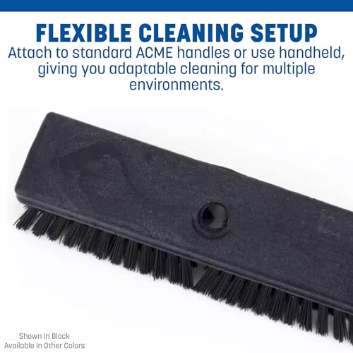 Image of SPARTA Plastic Floor Scrub Brush, Brush Head Only, Deck Brush with ACME Standard Thread Fitting for Deck, Industrial Kitchens, and Hospitals, 10 Inches, Blue, (Pack of 6)
